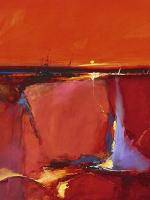 Абстракция Красный горизонт картина художника Peter Wileman