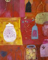 Арт постер Натюрморт с вазами и желтой салфеткой