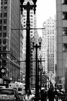Черно-белая жизнь на улицах города Чикаго