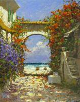 Живопись Дворик с аркой к Средиземному морю