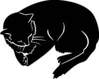 Наклейка спящий кот