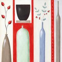 Высокие светлые вазы и цветы картина Lucy Barnard