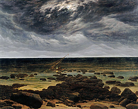 Каспар Давид Фридрих картина Берег моря в лунном свете холст 1830 года