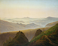 Каспар Давид Фридрих картина Утро в горах холст 1823 года