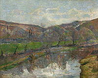 Поль Гоген картина Пейзаж в Бретани холст 1888 года