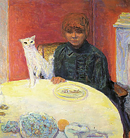 Пьер Боннар картина Женщина с кошкой холст 1893 года