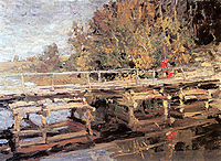 Константин Коровин картина Осень На мосту холст 1910 года