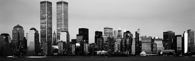 Черно-белое изображение города, New York Manhattan
