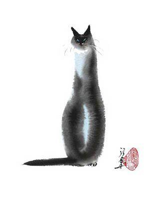 Репродукция картины Восточная кошка художник Cheng Yan