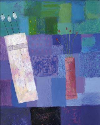 Натюрморт цветы в вазе на сиреневом художник Un Beau Matin