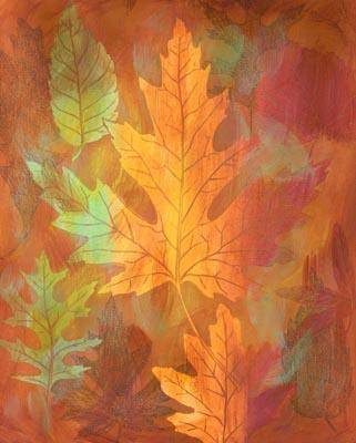 Осенние листья картина в стиле винтаж