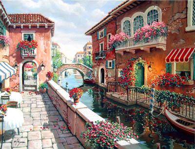 Репродукция картины День в Венеции художник импрессионист Боб Пейман