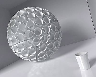 3D сюрреалистический шар из стаканчиков