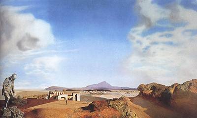 Salvador Dali репродукция картины Химик Ампурдана в поисках абсолютного ничего полотно 1936 года