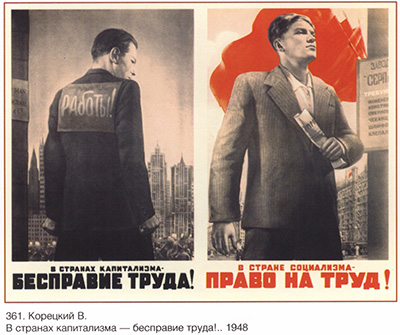 Плакат В странах капитализма - бесправие труда!